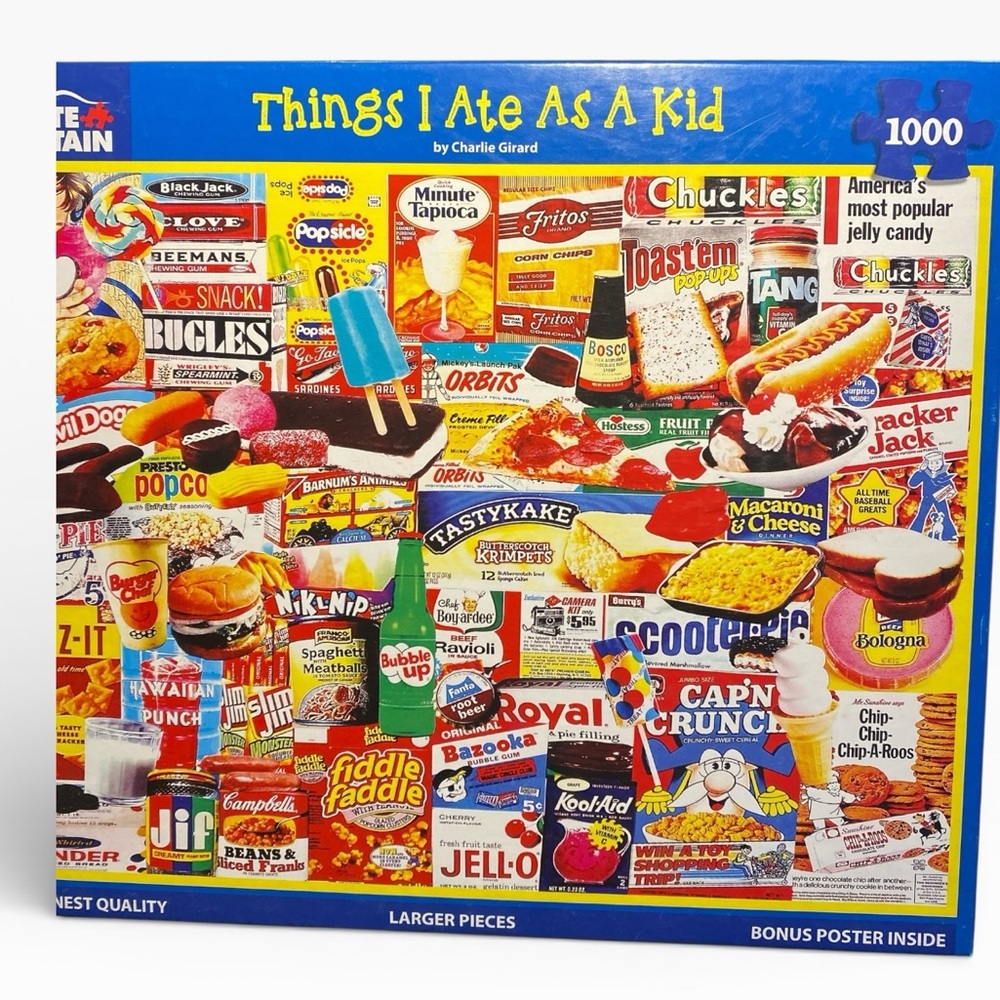 White Mountain “Things I Ate as a Kid” 1000 Piece Jigsaw Puzzle Complete - Picture 5 of 6
